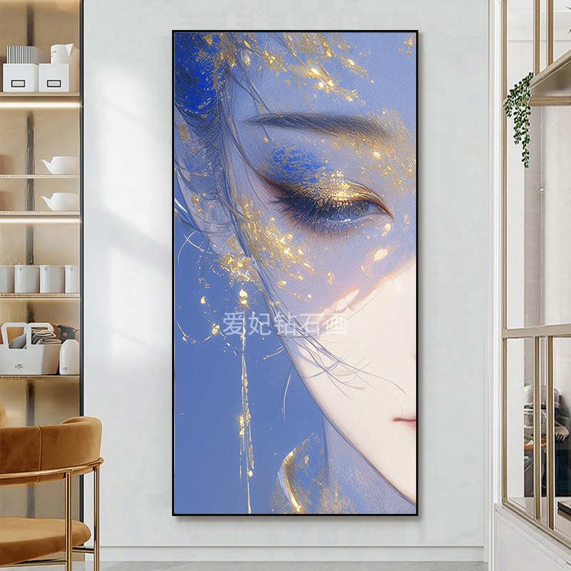 DIY方钻满钻钻石画钻石绣手工贴钻点钻砖石画带钻套件半面缘美女