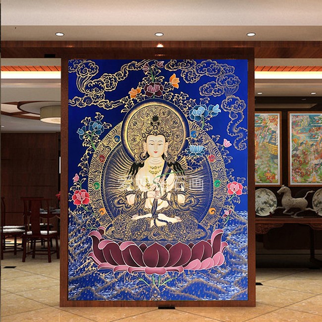 佛系DIY方钻满钻钻石画钻石绣唐卡大势至菩萨手工贴钻十字绣带钻