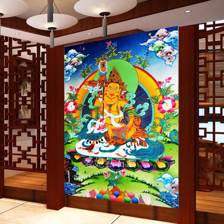 办公室DIY方钻满钻钻石画唐卡财宝天王贴钻点钻镶钻十字绣带钻