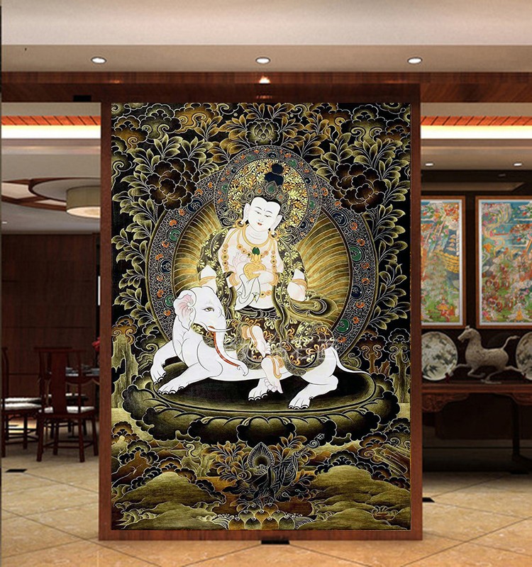 diy方钻满钻贴钻钻石画黑金唐卡普贤菩萨镶钻十字绣钻石绣砖石画