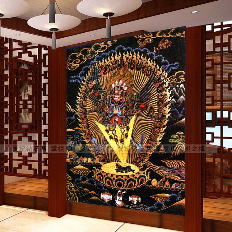 过道客厅复古唐卡普巴金剛DIY方钻满钻钻石画贴钻印花十字绣带钻