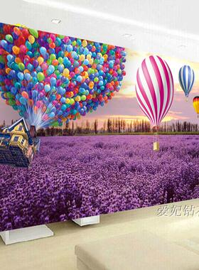 客厅diy钻石画方钻满钻梦幻热气球紫色薰衣草贴钻石十字绣带钻