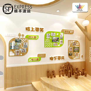 幼儿园大厅活动照片墙笑脸墙教师风采楼梯走廊领导关怀环创布置