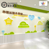 幼儿园大厅理念墙楼梯区角文化墙照片墙公告栏展示板环境布置装 饰