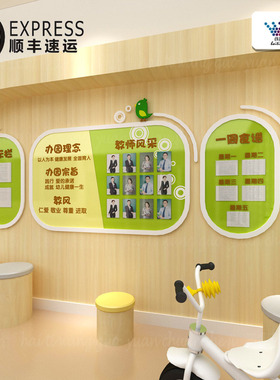 幼儿园大厅理念文化墙教师风采食谱公告栏主题墙环创墙面布置展示