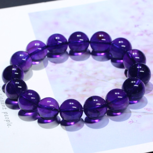 天然乌拉圭紫水晶手链女 紫水晶手串紫晶考试紫罗兰饰品闺蜜礼物