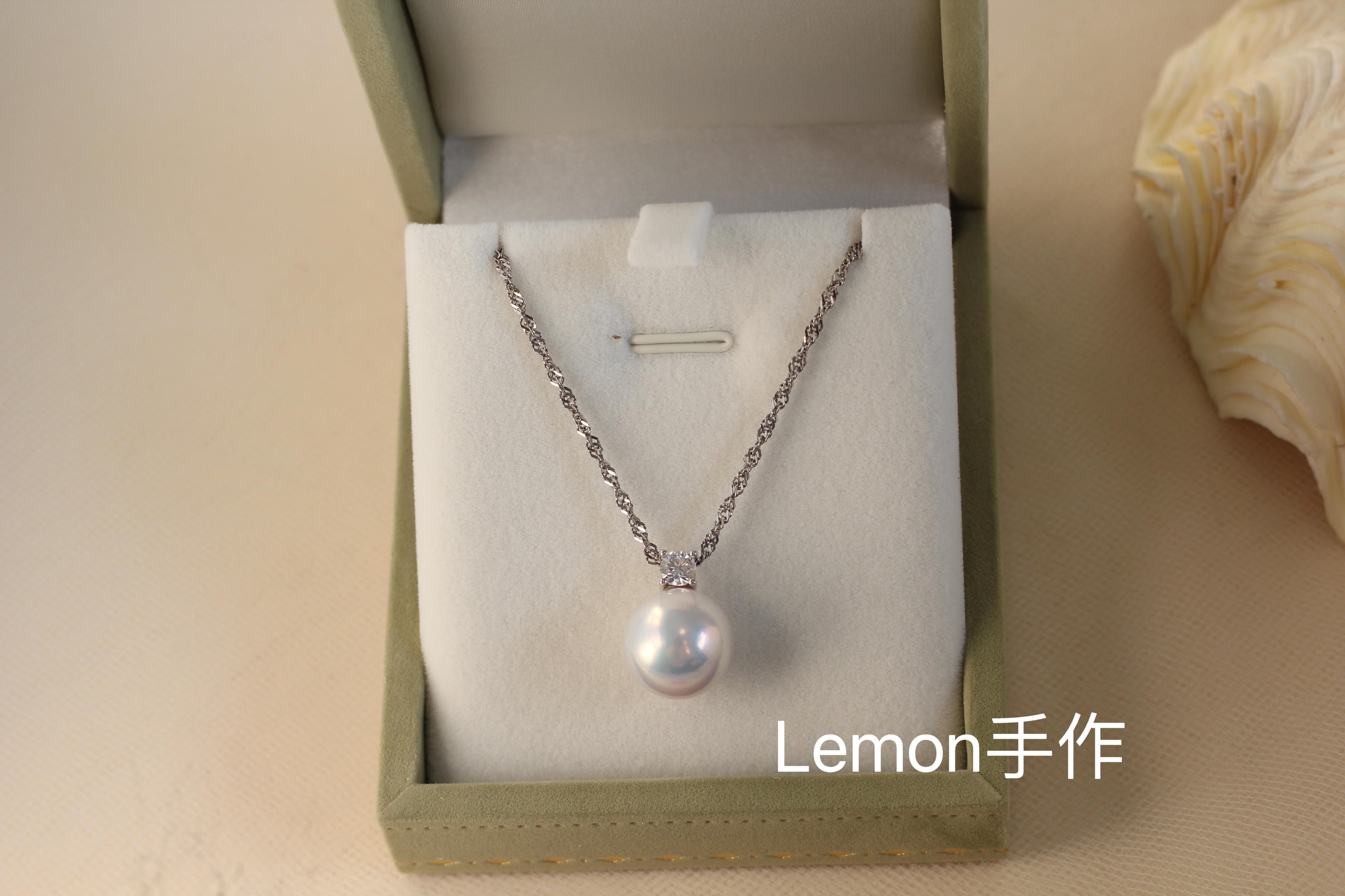 S925银王妃款吊坠13-14mm天然淡水珍珠锁骨链正圆高级轻奢气质女