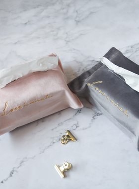 汽车车内纸巾盒北欧ins家用客厅创意车载可爱车布艺挂式抽纸袋