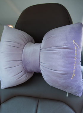 汽车头枕护颈枕蝴蝶结车靠枕颈枕网红女神款车用枕头车载颈椎车枕