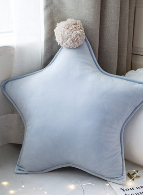 ins风抱枕粉色可爱护腰靠背垫床上办公午睡枕头星星抱枕套diy定制