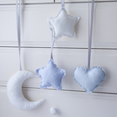 ins星星爱心月亮北欧风墙面拍摄装 饰吊饰婴儿床帐篷床幔摄影道具