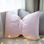 车载可爱蝴蝶结抱枕ins网红款 汽车公主情侣床头靠枕垫套可拆洗