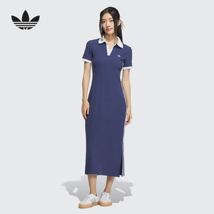 adidas阿迪达斯新款2025夏女连衣裙修身长裙KF0318 KF0317