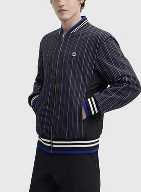 FILA /斐乐复古夹克外套情侣款新款时尚竖条纹棒球服F11U447702F