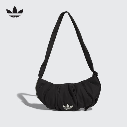 adidas阿迪达斯云朵包2025女三叶草褶皱挎包单肩包KA9266 KA9271