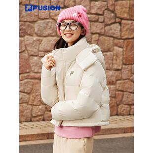 FILA 斐乐羽绒服女子冬季新款时尚休闲宽松连帽外套T11W443908F