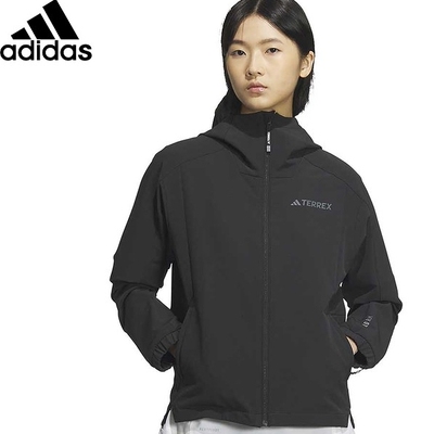 adidas冒险衣橱系列户外防风透湿疏水运动软壳衣IS0304