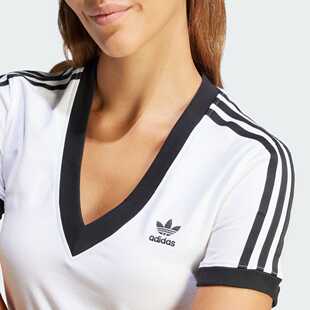 阿迪达斯adidas IR8114 IU2416 IR8116 三叶草女款深V短袖T恤