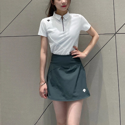 DESCENTE迪桑特女士短袖修身运动休闲时尚翻领POLO衫D5292TPS34