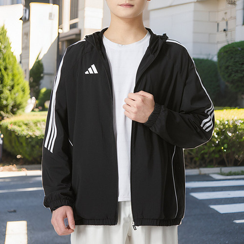 Adidas阿迪达斯梭织连帽夹克男2024秋季薄款运动服宽松外套IM8806