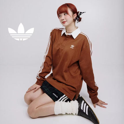 Adidas阿迪达斯男女秋季新款复古宽松Polo领长袖T恤IZ4806IZ2459