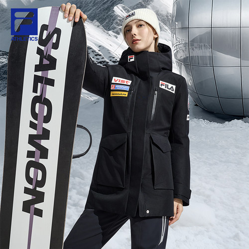 FILA斐乐女子中长款保暖羽绒服