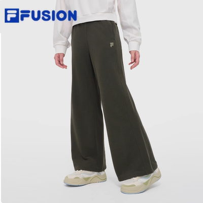 FILAFUSION斐乐女裤针织长裤运动时尚宽松休闲阔腿裤T11W435605F