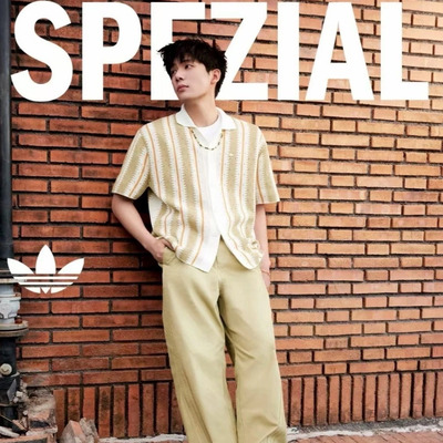 王安宇同款Adidas阿迪达斯运动宽松短袖翻领衬衫KE5834 KE5833