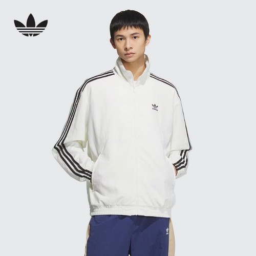 adidas阿迪达斯三叶草新款男运动休闲外套宽松立领KC1455/KC1456