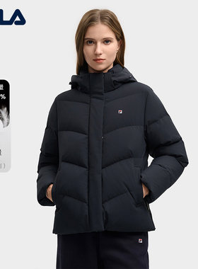FILA 斐乐女子羽绒服2025冬基础简约休闲保暖连帽外套F11W548902