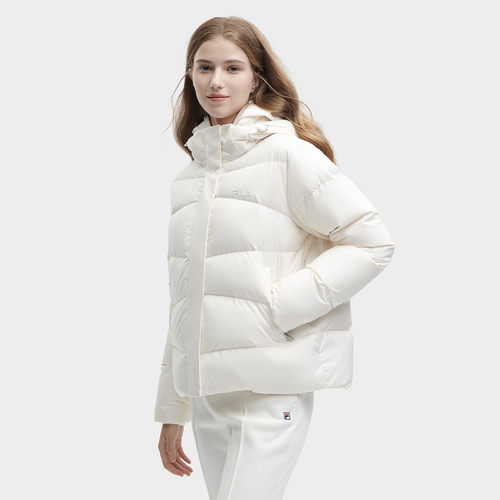 FILA斐乐女连帽羽绒服 2023冬季运动防风保暖加厚外套F11W348916F