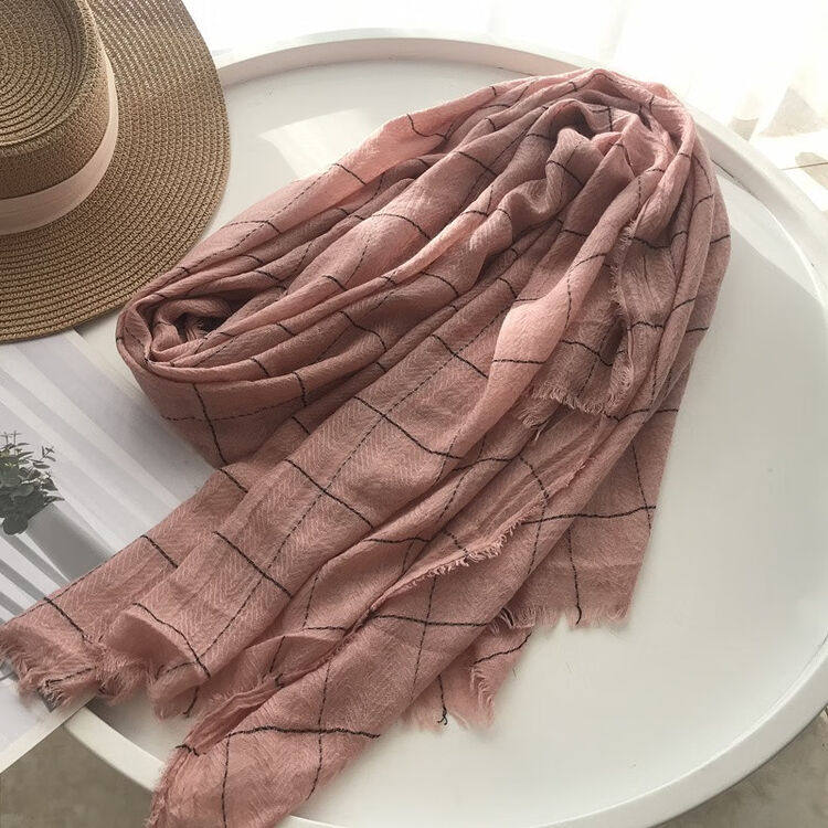 韩版百搭格子棉麻围巾女文艺春秋长款男英伦风冬季日系披肩学生