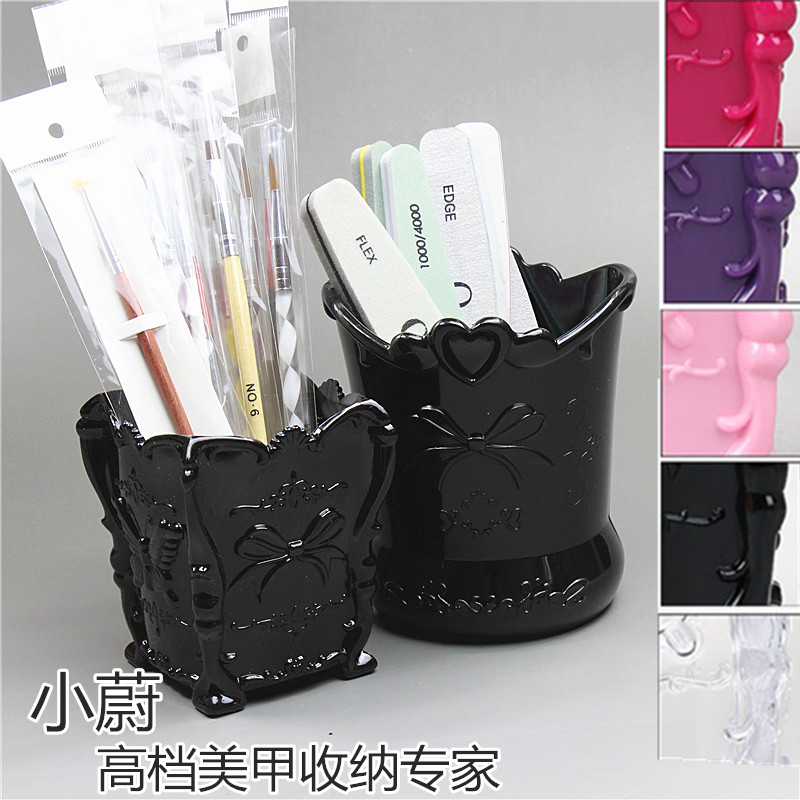 高档美甲工具用品 桌面收纳笔桶光疗笔筒刷具桶砂条打磨工具收纳图片