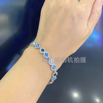 澳洲奥地利2020新品藍色水晶方形渐变女手链 5289514 包邮现货