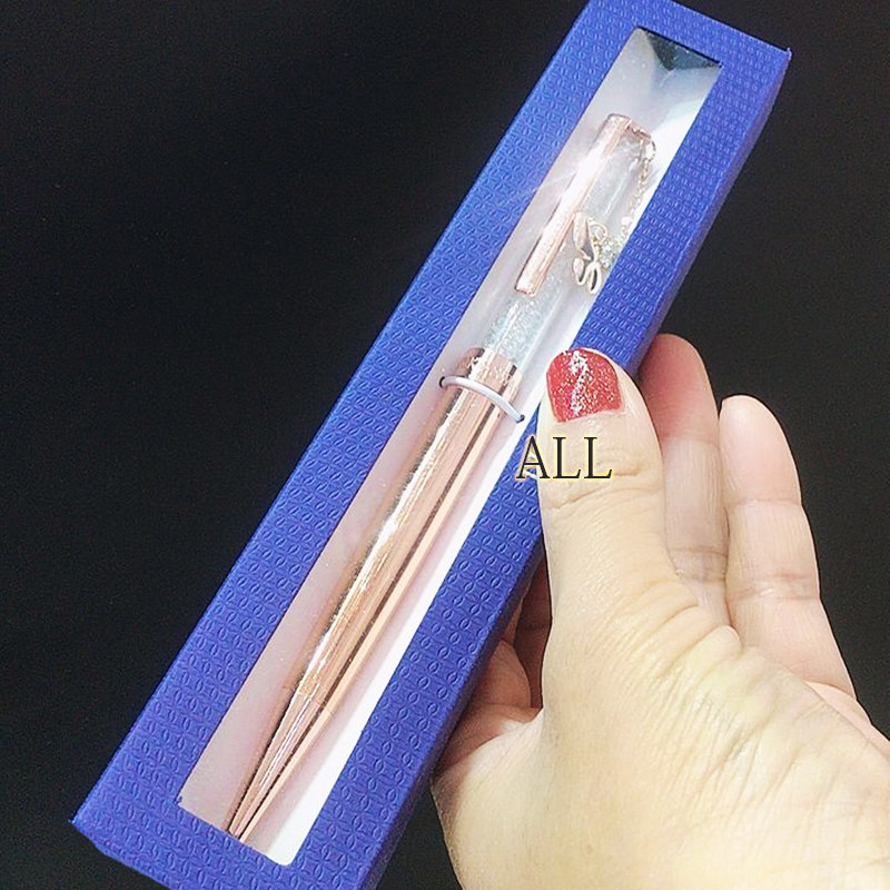 奥地利水晶 施晶璀璨蝴蝶吊坠书写走珠笔圆珠笔办公文具 新年礼物