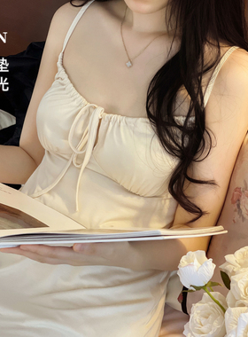 BIEN性感吊带睡裙女2026年新款莫代尔可外穿带胸垫夏季法式宫廷风