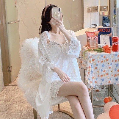 女仿真丝蕾丝刺绣花边甜美性感