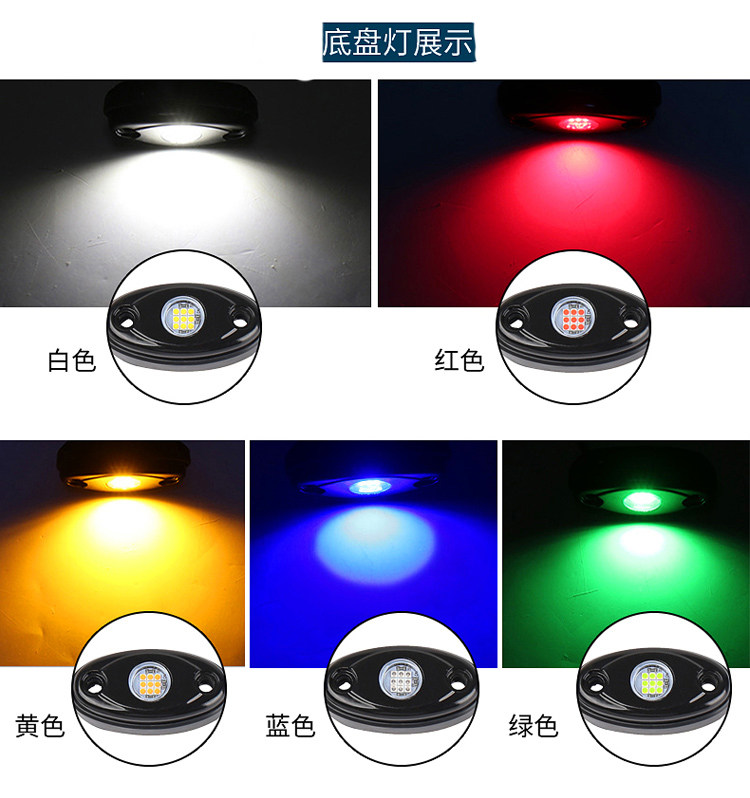 LED中网小黄灯轮毂底盘氛围灯汽车摩托车牧马人越野改装车底灯12V图片