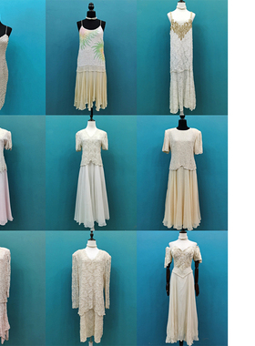 法国美国vintage中古着钉珠亮片盖茨比Flapper20s复古连衣裙53