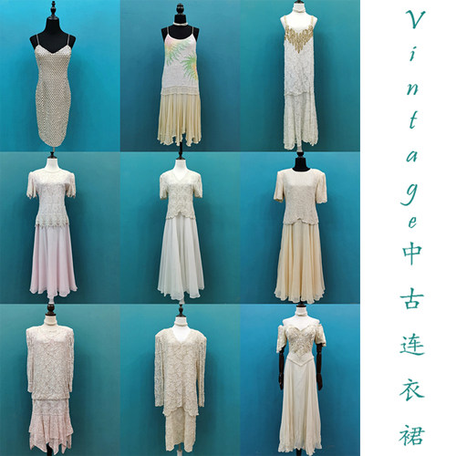 法国美国vintage中古着钉珠亮片盖茨比Flapper20s复古连衣裙53
