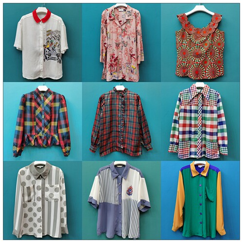 日本美国制vintage中古着孤品尖货boyfriend复古oversize衬衫衣21