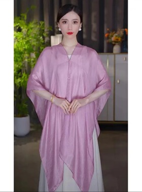 春夏防晒套头丝巾披肩百变
