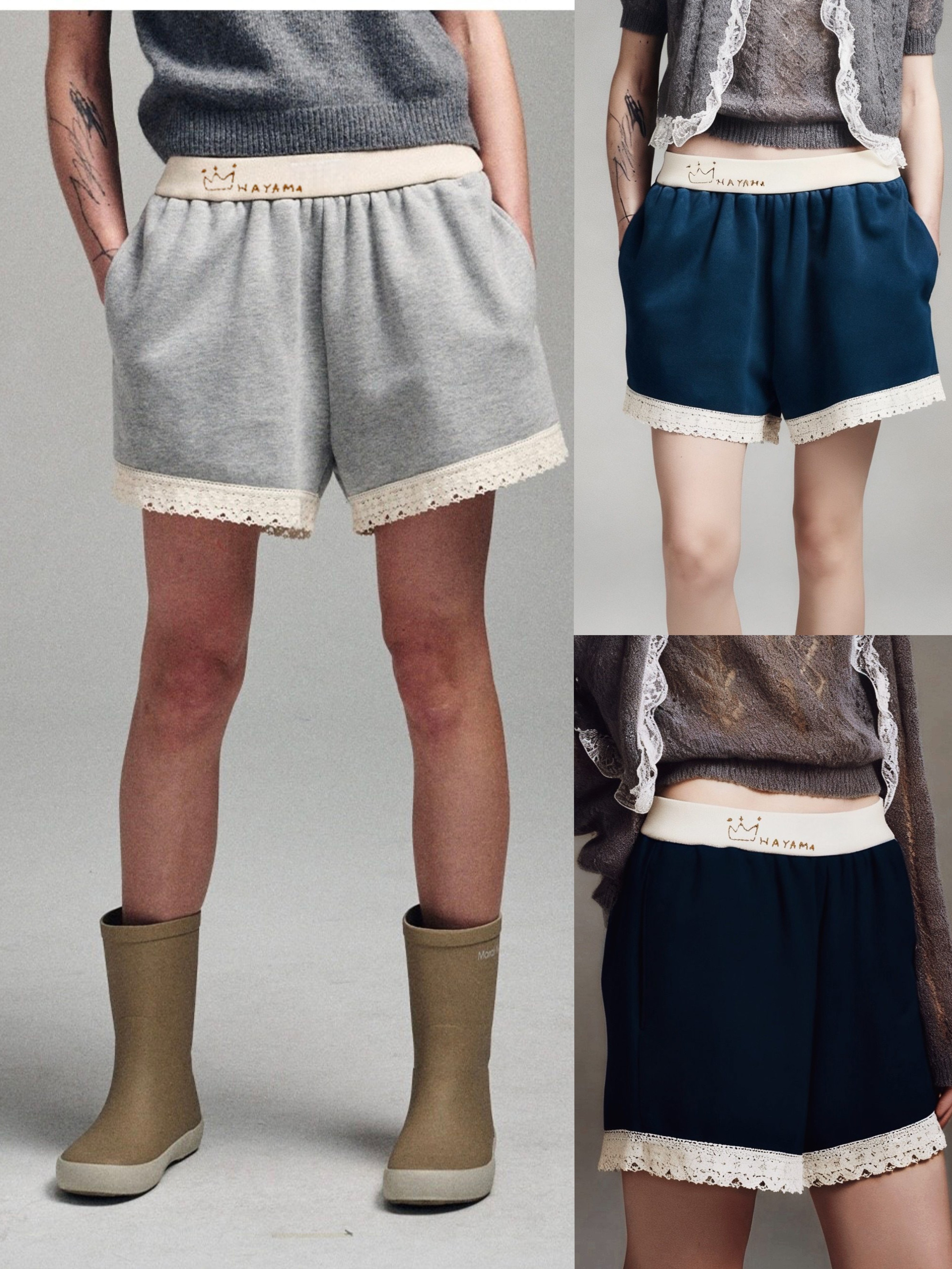 日系2026春夏款女短裤蕾丝花边拼接休闲卫裤显瘦三分短裤百搭45R