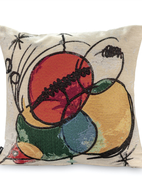 GIRONES进口西班牙米罗抽象绘画超厚立体卧室沙发抱枕靠垫腰靠