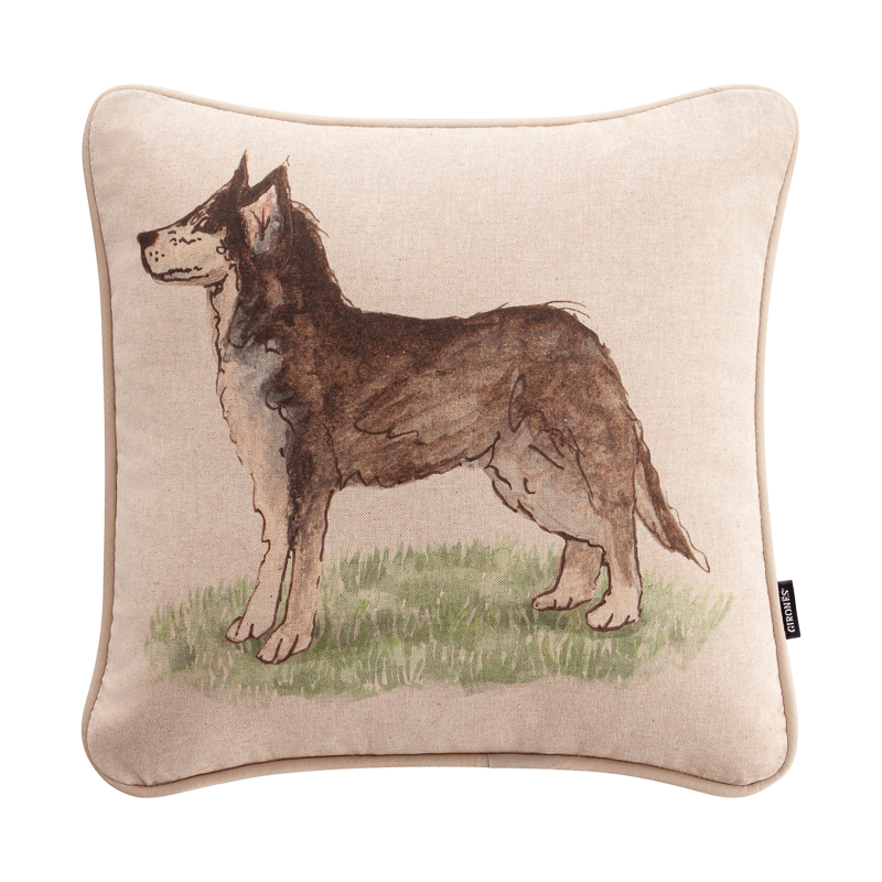 进口西班牙数码印花宠物狗抱枕