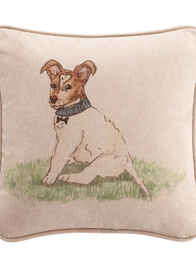 GIRONES进口西班牙宠物狗系列简约设计棉涤包边卷边双面抱枕