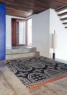GIRONES西班牙进口手工编织纯羊毛装 饰薄地毯客厅书房块毯壁毯