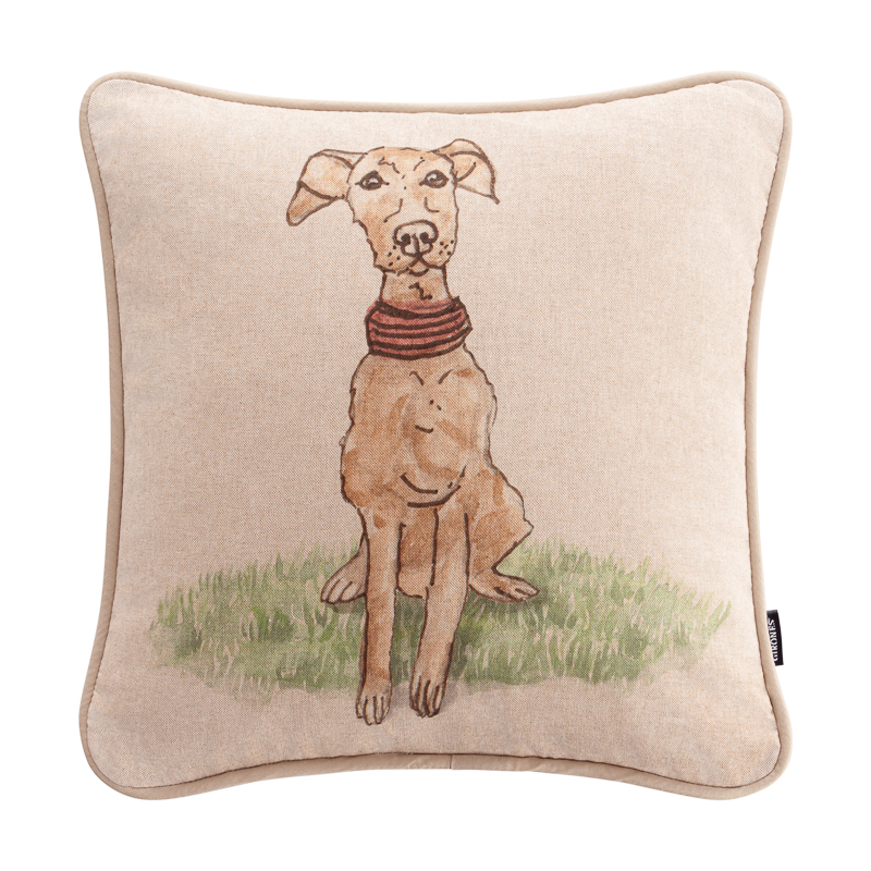 进口西班牙手绘高级卷边方形抱枕