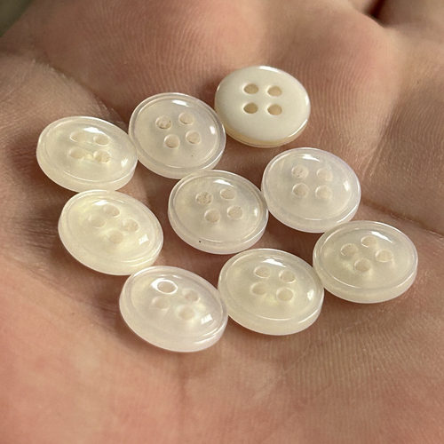 DIY高档仿贝壳纽扣衬衫白扣幻彩