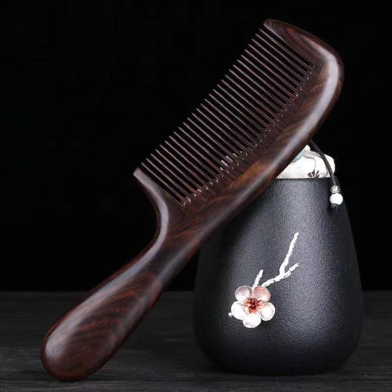 天然檀木梳子女大齿宽齿拼接款梳家用卷发长发专用静电脱发木梳子